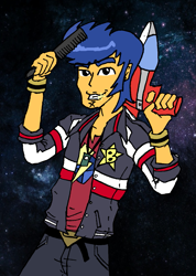 Size: 969x1361 | Tagged: safe, artist:normal drawfag, character:flash sentry, /mlp/, my little pony:equestria girls, male, solo, space dandy