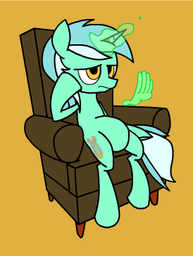 Size: 274x364 | Tagged: safe, artist:justdayside, character:lyra heartstrings, species:pony, species:unicorn, animated, belly, bored, couch, fat, female, floppy ears, hand, lyra is not amused, magic, magic hands, mare, sitting, unamused