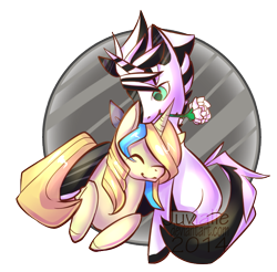 Size: 710x700 | Tagged: dead source, safe, artist:juvialle, oc, oc only, oc:march mare, oc:mirror, flower, flower in mouth, mouth hold, simple background, transparent background, unshorn fetlocks