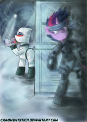 Size: 2500x3509 | Tagged: safe, artist:crabmeatstick, character:twilight sparkle, high res, metal gear, parody