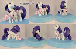 Size: 1600x1030 | Tagged: safe, artist:aachi-chan, character:rarity, character:sweetie belle, figurine, sculpture, sweetielove