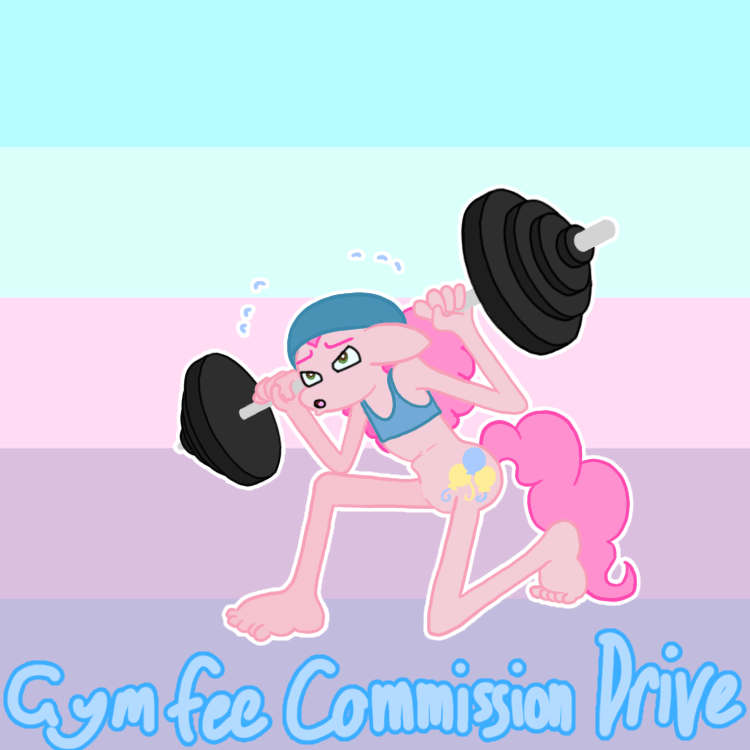 Size: 750x750 | Tagged: safe, artist:lincolm, character:pinkie pie, species:anthro, species:plantigrade anthro, animated, clothing, female, pinkie-replies, solo, sports bra, weights