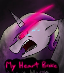 Size: 800x900 | Tagged: dead source, safe, artist:blazewingsthunder, character:princess cadance, species:alicorn, species:pony, angry, female, glowing eyes, heartbreak, immortality blues, mare, nightmare cadance, nightmarified, rage, solo, this will end in tears and/or death, xk-class end-of-the-world scenario