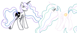 Size: 1400x600 | Tagged: safe, artist:sotoco, character:princess celestia, character:princess luna, plot, plot pair