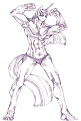 Size: 600x900 | Tagged: safe, artist:yachimata, character:twilight sparkle, species:anthro, abs, buff, female, monochrome, muscles, pixiv, sketch, solo, twilight muscle
