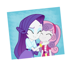 Size: 3939x3537 | Tagged: safe, artist:pinkiespartygirl, character:rarity, character:sweetie belle, my little pony:equestria girls, cute, diasweetes, imma snuggle you, photo, sweetielove