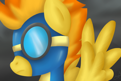 Size: 1650x1100 | Tagged: safe, artist:oemilythepenguino, character:spitfire, female, goggles, solo, wonderbolts