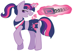 Size: 1024x720 | Tagged: safe, artist:ahumeniy, artist:bloodorangesorbet, character:twilight sparkle, chainsaw, crossover, female, juliet starling, lollipop, lollipop chainsaw, magic, solo