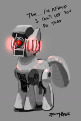 Size: 900x1338 | Tagged: safe, artist:ponyrake, 2001: a space odyssey, hal 9000, ponified, robot, solo