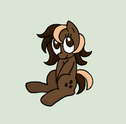 Size: 400x393 | Tagged: safe, artist:manulis, oc, oc only, species:earth pony, species:pony, coffee pony, female, looking at you, looking up, mare, simple background, sitting, smiling, solo
