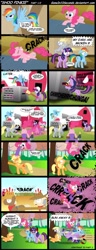 Size: 1110x2880 | Tagged: safe, artist:gonein10seconds, character:applejack, character:derpy hooves, character:pinkie pie, character:rainbow dash, character:twilight sparkle, species:pegasus, species:pony, breaking the fourth wall, comic, ed edd n eddy, female, mare, parody, rocky, shoo ed