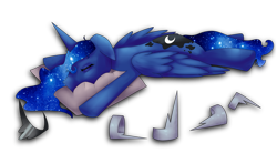 Size: 1800x994 | Tagged: safe, artist:nalenthi, character:princess luna, female, pillow, sleeping, solo
