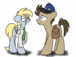 Size: 1024x768 | Tagged: safe, artist:leetle-pink-fudge, character:derpy hooves, character:doctor whooves, character:time turner, species:pegasus, species:pony, accessory swap, female, mare