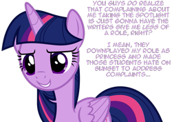 Size: 815x577 | Tagged: safe, artist:bobsicle0, character:twilight sparkle, character:twilight sparkle (alicorn), species:alicorn, equestria girls:rainbow rocks, g4, my little pony: equestria girls, my little pony:equestria girls, alicorn drama, drama, hilarious in hindsight, metadrama, twilicorn spotlight drama, twilicorn spotlight drama drama