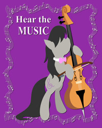 Size: 740x925 | Tagged: safe, artist:cyle, part of a set, character:octavia melody, species:pony, bipedal, cello, female, musical instrument, poster, solo