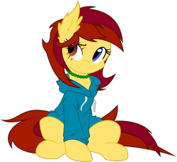 Size: 7141x6528 | Tagged: safe, artist:a-jewel-of-rarity, oc, oc only, oc:shyra, absurd resolution, clothing, heterochromia, hoodie, messy mane, simple background, solo, trace, transparent background
