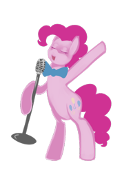 Size: 500x707 | Tagged: safe, artist:nalenthi, character:pinkie pie, bow tie, female, microphone, solo