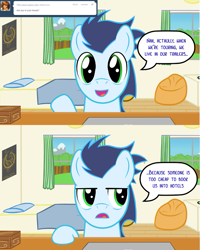 Size: 853x1067 | Tagged: safe, artist:catiron, character:soarin', ask, ask soarin the wonderbolt, tumblr