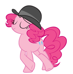 Size: 2777x2811 | Tagged: dead source, safe, artist:thatsgrotesque, character:pinkie pie, episode:mmmystery on the friendship express, g4, my little pony: friendship is magic, clothing, female, hat, high res, simple background, solo, transparent background, vector