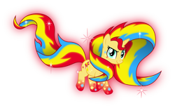 Size: 4841x2988 | Tagged: safe, artist:zekrom-9, character:sunset shimmer, species:pony, species:unicorn, my little pony:equestria girls, female, rainbow power, rainbow power-ified, simple background, solo, sparkles, transparent background, vector