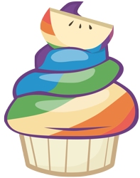 Size: 2365x3000 | Tagged: safe, artist:atnezau, apple, cupcake, food, no pony, rainbow cupcake, resource, simple background, transparent background, vector, zap apple, zap apple cupcake
