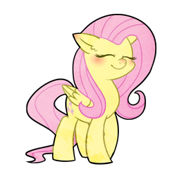 Size: 1500x1500 | Tagged: safe, artist:voraire, character:fluttershy, species:pegasus, species:pony, blushing, cute, ear fluff, eyes closed, female, mare, shyabetes, simple background, smiling, solo, transparent background