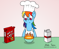Size: 1280x1071 | Tagged: safe, artist:sketchinetch, character:rainbow dash, cereal, fire, milk, parody, the simpsons