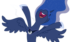Size: 800x447 | Tagged: safe, artist:bluefluffydinosaur, character:princess luna, episode:luna eclipsed, g4, my little pony: friendship is magic, female, lightning, simple background, so fucking happy, solo, transparent background, vector