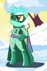 Size: 1198x1799 | Tagged: safe, artist:aj0joe, character:lyra heartstrings, species:pony, bipedal, clothing, costume, eggnog, female, solo, superhero, the fairly oddparents