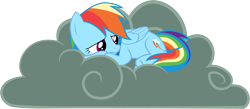 Size: 6940x3034 | Tagged: dead source, safe, artist:birdalliance, character:rainbow dash, absurd resolution, cloud, cute, dashabetes, depressed, female, fetal position, sad, simple background, solo, stormcloud, transparent background, vector