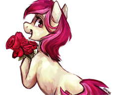 Size: 1294x989 | Tagged: safe, artist:johling, character:roseluck, species:earth pony, species:pony, female, flower, rose, simple background, solo, transparent background