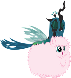 Size: 7455x8192 | Tagged: safe, artist:almostfictional, character:queen chrysalis, oc, oc:fluffle puff, ship:chrysipuff, absurd resolution, canon x oc, female, lesbian, shipping, simple background, sleeping, transparent background, vector