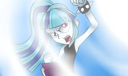 Size: 1111x660 | Tagged: safe, artist:enderboy1908, character:sonata dusk, my little pony:equestria girls, alternate costumes, armpits, clothing, dress, female, looking at you, solo, spiked wristband, wristband