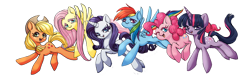 Size: 1700x543 | Tagged: safe, artist:adailey, character:applejack, character:fluttershy, character:pinkie pie, character:rainbow dash, character:rarity, character:twilight sparkle, mane six