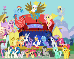 Size: 1280x1008 | Tagged: safe, artist:snicketbar, character:applejack, character:bon bon, character:derpy hooves, character:dj pon-3, character:fluttershy, character:gilda, character:lyra heartstrings, character:octavia melody, character:pinkie pie, character:princess cadance, character:princess luna, character:rainbow dash, character:rarity, character:shining armor, character:sonic the hedgehog, character:spike, character:spitfire, character:sweetie drops, character:trixie, character:twilight sparkle, character:vinyl scratch, species:griffon, species:pegasus, species:pony, crossover, female, mane seven, mane six, mare, meme, sonic the hedgehog (series)