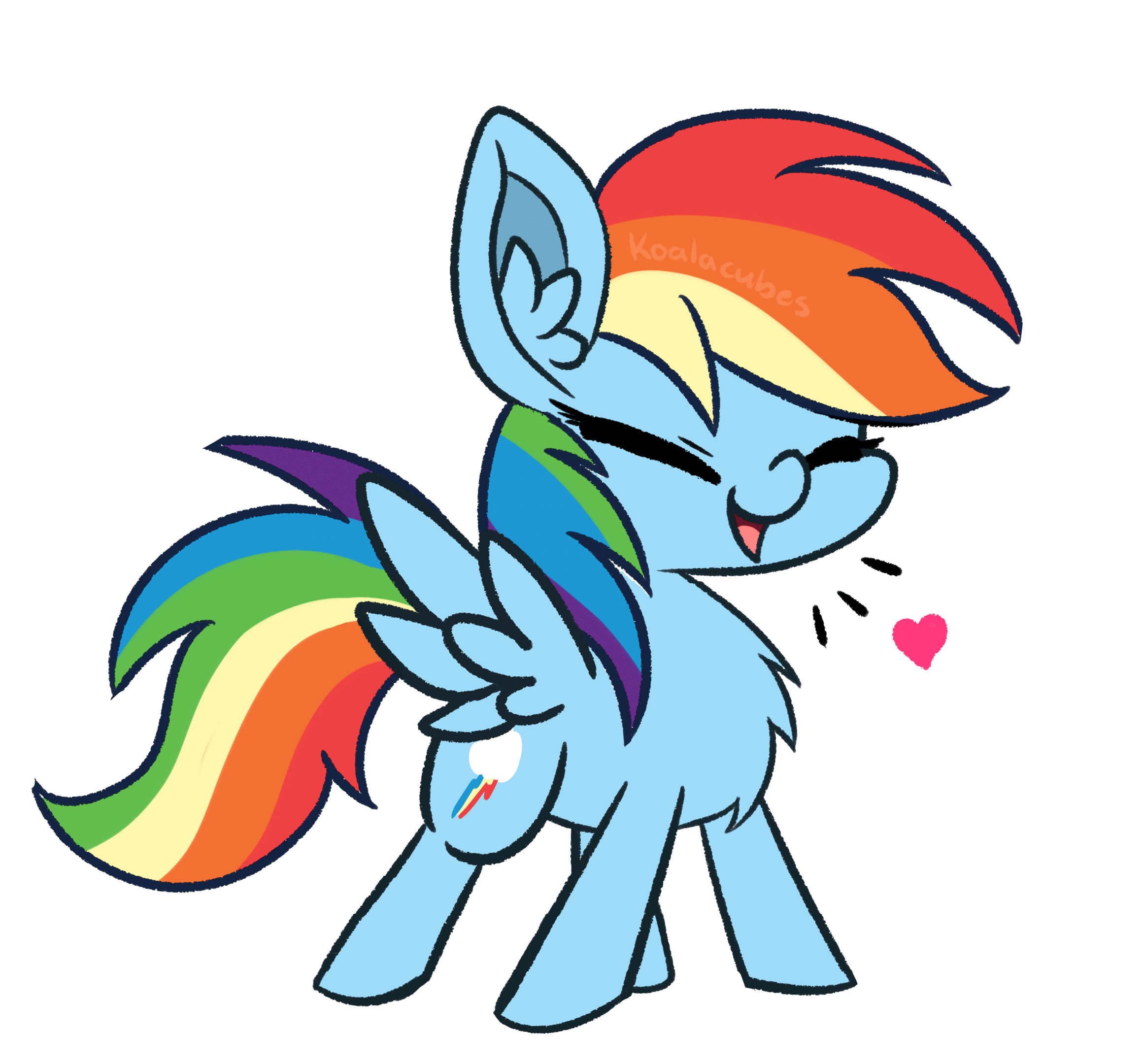 Size: 2320x2160 | Tagged: safe, artist:amberlea-draws, character:rainbow dash, species:pegasus, species:pony, animated, chest fluff, cute, dashabetes, ear fluff, eyes closed, female, flapping, fluffy, heart, open mouth, simple background, smiling, smirk, solo, spread wings, transparent background, weapons-grade cute, wings