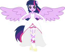 Size: 10228x8280 | Tagged: dead source, safe, artist:birdalliance, character:twilight sparkle, character:twilight sparkle (alicorn), species:alicorn, my little pony:equestria girls, absurd resolution, angel, bare shoulders, beautiful, clothing, dress, evening gloves, female, fishnets, gloves, high heel boots, simple background, sleeveless, solo, strapless, transparent background, vector