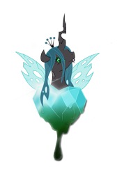 Size: 1024x1365 | Tagged: safe, artist:caldercloud, character:queen chrysalis, species:changeling, female, simple background, solo, transparent background