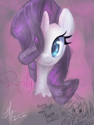 Size: 600x800 | Tagged: safe, artist:chingilin, character:rarity, character:twilight sparkle, species:pony, species:unicorn, cute, dialogue, female, hair over one eye, horn, mare