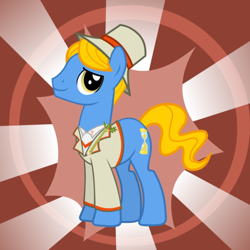 Size: 500x500 | Tagged: safe, artist:theevilflashanimator, character:doctor whooves, character:perfect pace, character:time turner, species:earth pony, species:pony, celery, crossover, doctor who, fifth doctor, peter davison, solo, the doctor