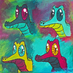 Size: 1024x1024 | Tagged: safe, artist:tridgeon, character:gummy, acrylic painting, andy warhol, male, solo, traditional art