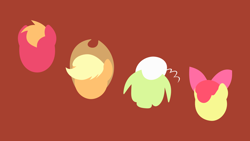 Size: 1920x1080 | Tagged: safe, artist:yoshimon1, character:apple bloom, character:applejack, character:big mcintosh, character:granny smith, species:earth pony, species:pony, apple family, male, minimalist, simple, simple background, stallion, wallpaper