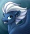 Size: 1159x1280 | Tagged: safe, artist:spiggy-the-cat, character:night glider, species:pegasus, species:pony, g4, abstract background, bust, earring, female, fluffy, grin, looking at you, neck fluff, piercing, portrait, signature, simple background, smiling, smiling at you, solo, three quarter view, wing fluff, wings