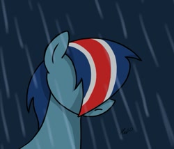 Size: 603x517 | Tagged: safe, artist:hetalianderpy, oc, oc only, nation ponies, north korea, ponified, rain, signature, solo
