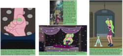 Size: 1280x590 | Tagged: safe, artist:trohobo, character:lemon zest, character:octavia melody, equestria girls:friendship games, g4, my little pony: equestria girls, my little pony:equestria girls, dancing, dj booth, feet, foot fetish, micro, partillery, party mortar