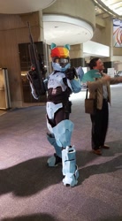 Size: 528x960 | Tagged: safe, artist:sempbron3, character:rainbow dash, species:human, clothing, cosplay, costume, fire team harmony, halo (series), irl, irl human, photo, rd spartan, youmacon, youmacon 2015
