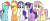Size: 1566x672 | Tagged: safe, artist:grinning-alex, character:applejack, character:fluttershy, character:rainbow dash, character:rarity, character:twilight sparkle, character:twilight sparkle (unicorn), species:unicorn, g4, simple background, svg, transparent background, vector