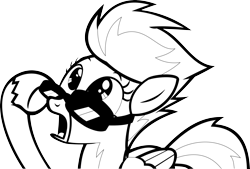 Size: 4447x3004 | Tagged: safe, artist:grinning-alex, character:spitfire, goggles, monochrome, mother of celestia, simple background, transparent background, vector