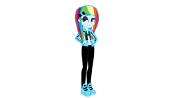 Size: 4096x2304 | Tagged: safe, artist:multilazyazz23, character:rainbow dash, my little pony:equestria girls, female, hair bow, hardcore, pastel goth, simple background, solo, transparent background, vector