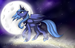 Size: 864x550 | Tagged: safe, artist:kittyisawolf, character:princess luna, crying, female, s1 luna, solo